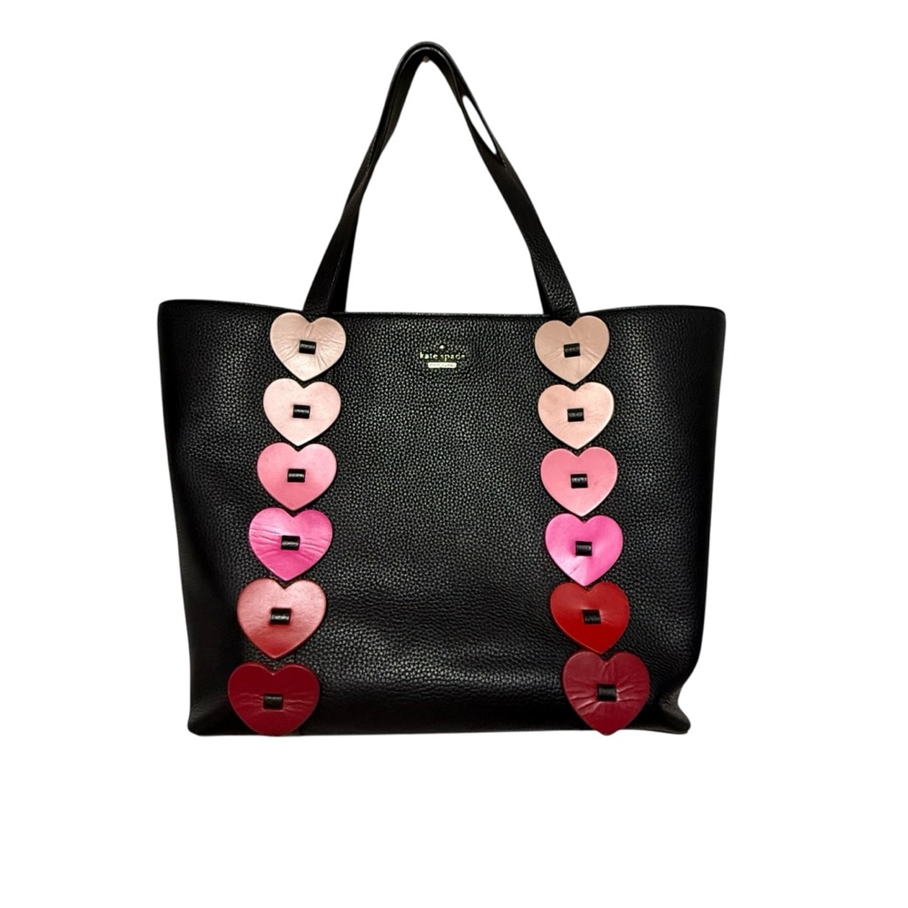 Black Kate Spade Black Medium Tote with Ombré Hearts